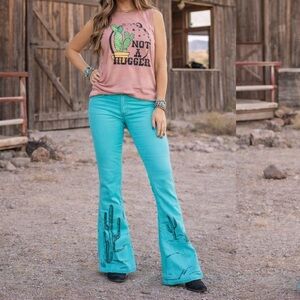 Mint High rise flare mint Jean